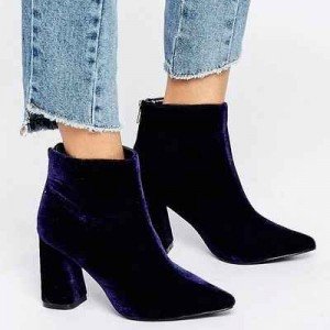 estilo minimalista, botas, terciopelo
