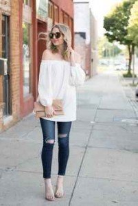 estilo minimalista, outfit, blusa hombros